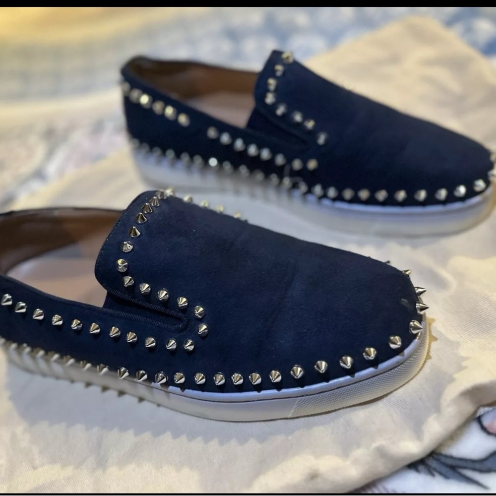 Men's Studded Slip-On Shoes - Navy
